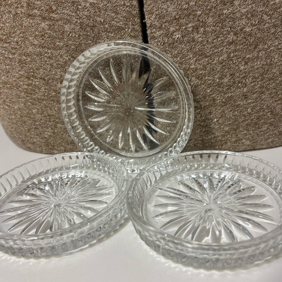 Vintage Princess House Lot of 6 Crystal Starburst Coasters - Picture 3 of 6